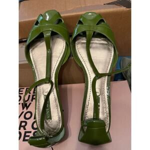 Green Nine West Flats Shoes Size 8.5 Olive